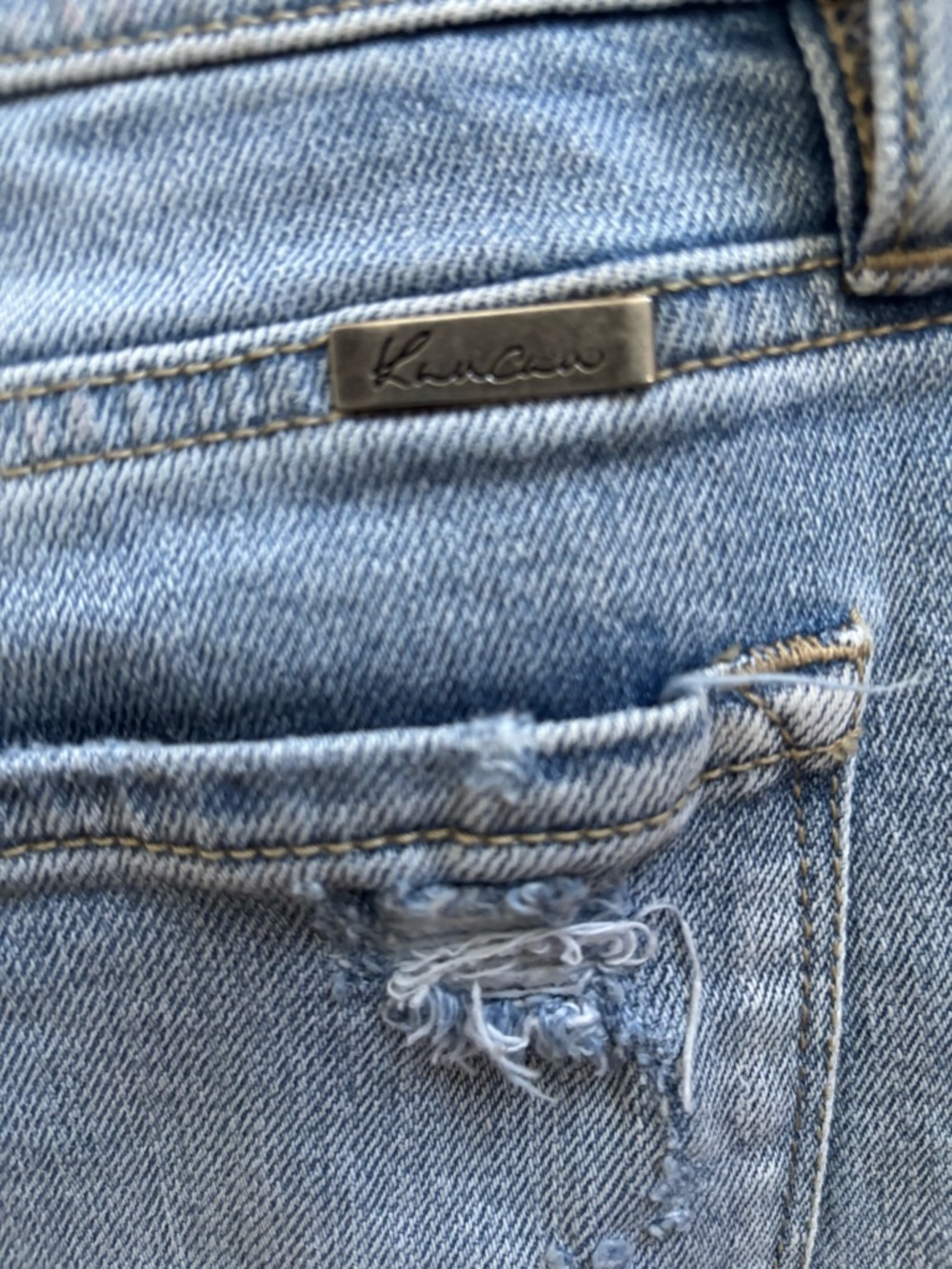 Kancan Jeans Women’s Light Denim Distressed Jeans, Size 1/24, EUC - Picture 3 of 6